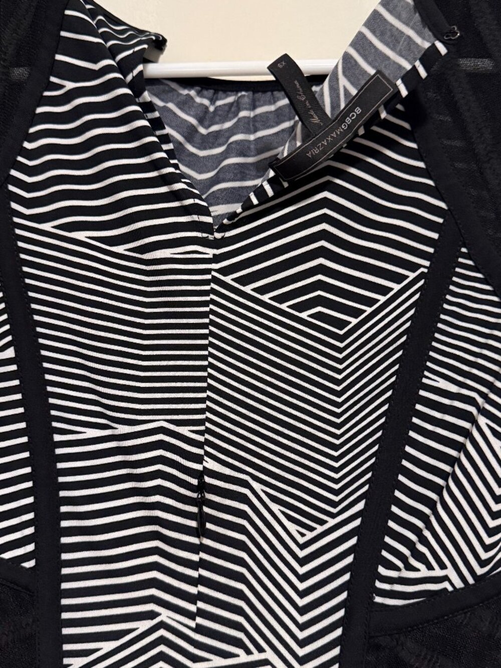 BCBGMAXAZRIA Ilana Striped Fit & Flare Dress Cocktail | Size XS